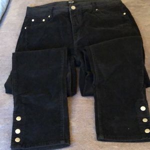 Boohoo man. Mens size 36. Corduroy black pants with snaps at the ankle